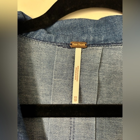 Free People Charlie Button Denim Shirt Tunic - Picture 5 of 5